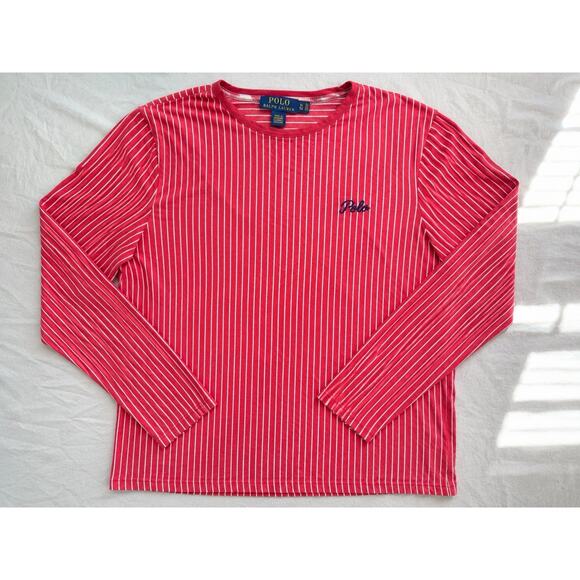 Ralph Lauren Tops - Polo Ralph Lauren Women’s Pink Striped Long Sleeve Shirt XL Embroidered Logo